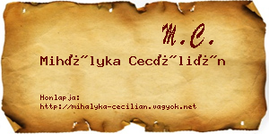Mihályka Cecílián névjegykártya